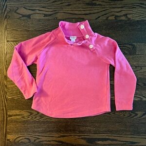 Crewcuts Girls Wide Button Collar Pullover Sweatshirt.